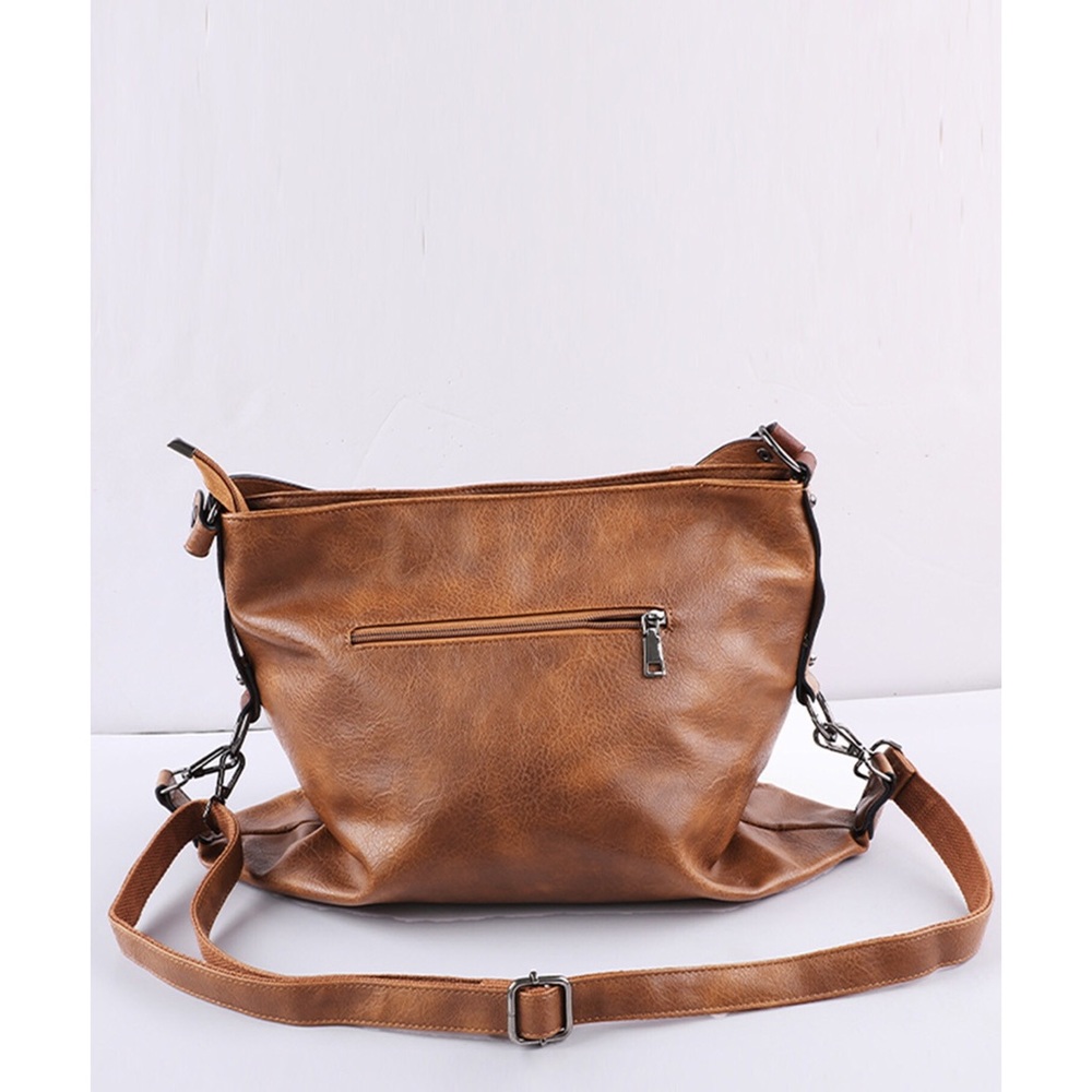 Brown Vegan Leather Handbag - Picture 3 of 9